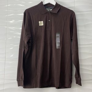 NWT! Men’s St. John’s Bay Long Sleeve Polo Shirt Size Small